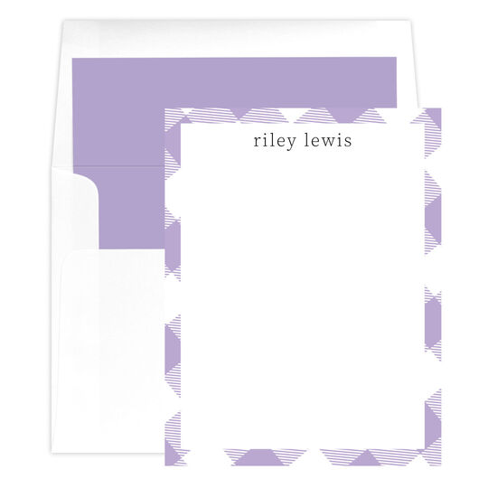 Plaid Border Flat Note Cards